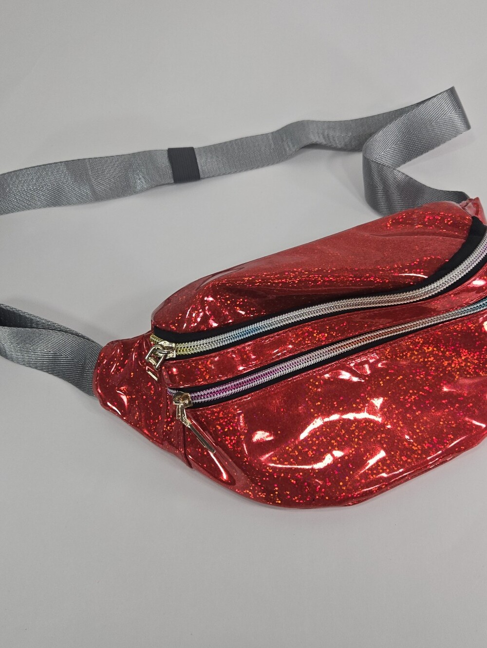 Red shimmer fanny pack